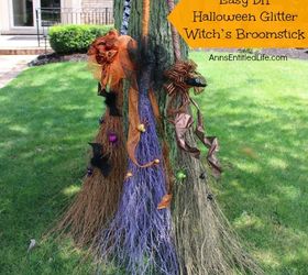 easy diy halloween glitter witch s broomstick, crafts, halloween decorations, seasonal holiday decor, Easy DIY Halloween Glitter Witch s Broomstick
