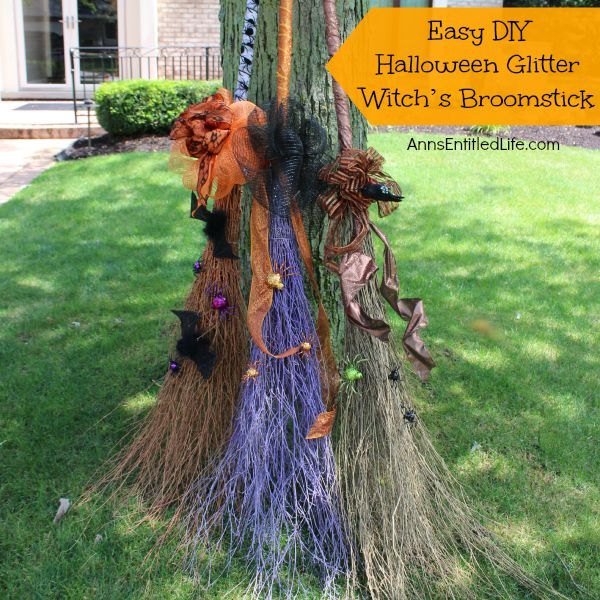 easy diy halloween glitter witch s broomstick, crafts, halloween decorations, seasonal holiday decor, Easy DIY Halloween Glitter Witch s Broomstick