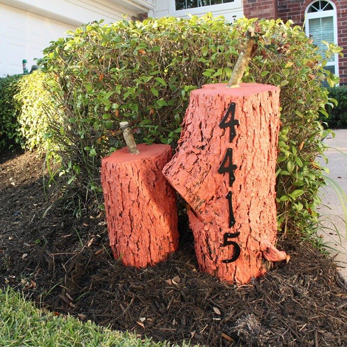 s these bloggers want to turn your home into a fall fantasy land, crafts, halloween decorations, home decor, seasonal holiday decor, thanksgiving decorations, Make Pumpkin spired Tree Stumps