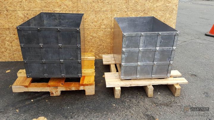 darkened lead coated copper planter boxes, container gardening, gardening, repurposing upcycling