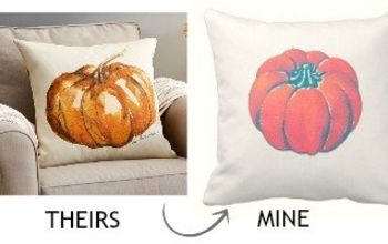Easy Watercolor Pumpkin Throw Pillows