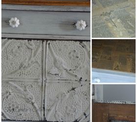 antique ceiling tiles re thought, painted furniture, repurposing upcycling