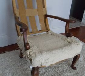 upholstering an antique chair part 2 redressing it, painted furniture, repurposing upcycling, reupholster