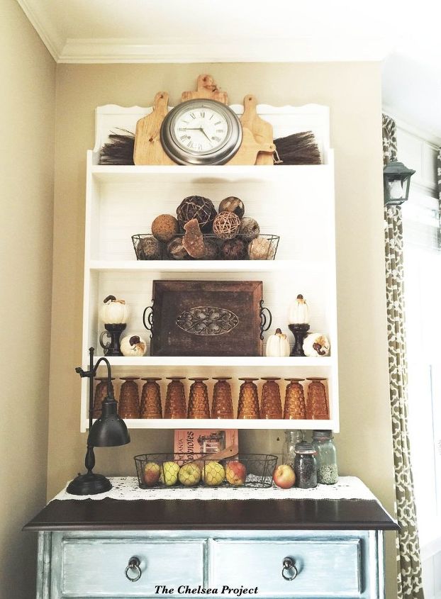 diy vintage inspired plate rack 30dayflip, diy, how to, kitchen design, painted furniture, shelving ideas, wall decor