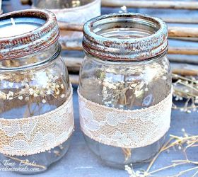 fall tea light mason jar vignette, crafts, mason jars, outdoor living, seasonal holiday decor