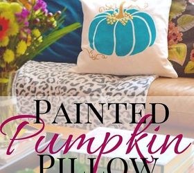non traditional painted pumpkin pillow, crafts, halloween decorations, seasonal holiday decor