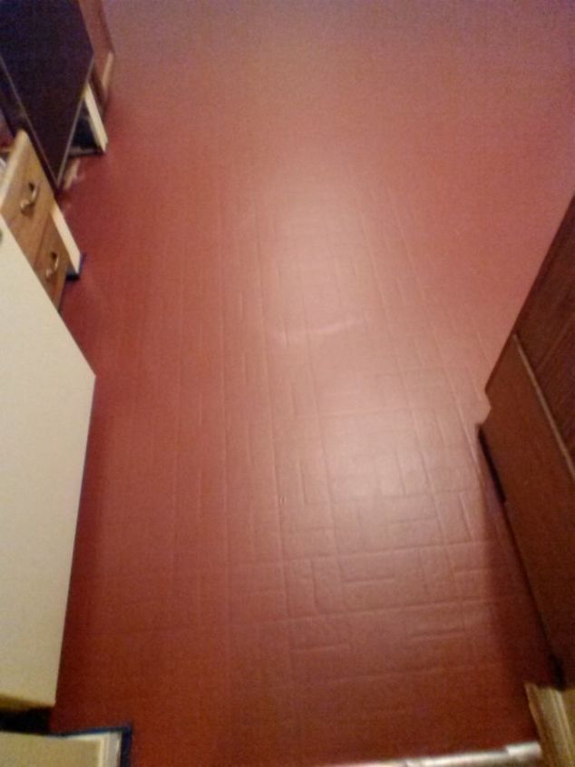 q i painted my vinyl floor i bought a lock down water based epoxy instea, flooring, how to, painting, this is after i painted my floor now what i want it to shine help