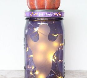 ghostly mason jar, crafts, halloween decorations, mason jars, repurposing upcycling, seasonal holiday decor