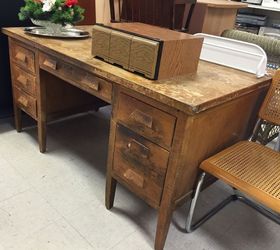 vintage teacher s desk makeover, painted furniture