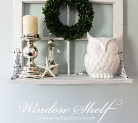 window shelf, repurposing upcycling, shelving ideas, wall decor