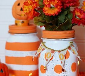 halloween mason jars, halloween decorations, mason jars, repurposing upcycling, seasonal holiday decor