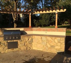 outdoor kitchen renovation, concrete masonry, kitchen design, landscape, outdoor living