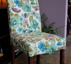 spa inspired upholstered parsons chair, painted furniture, repurposing upcycling, reupholster