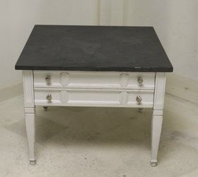 navy painted side table, painted furniture