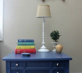 navy painted side table, painted furniture