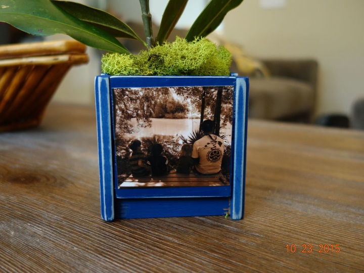 a little diy orchid box with a personal touch of family photos, crafts, decoupage