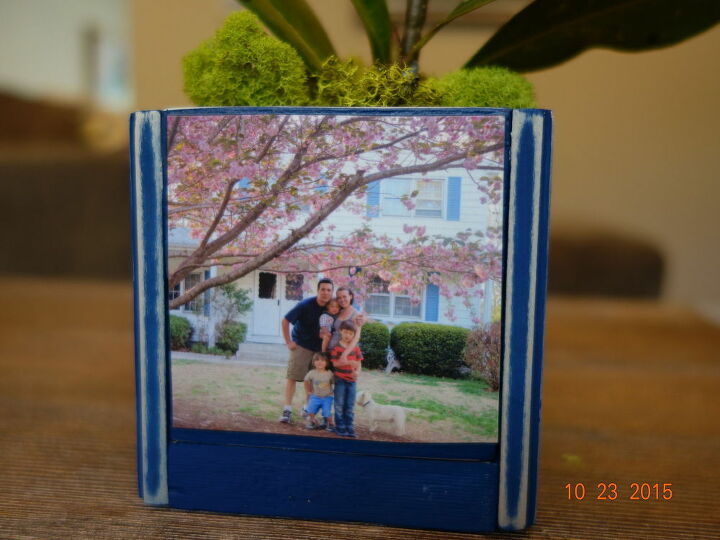 a little diy orchid box with a personal touch of family photos, crafts, decoupage