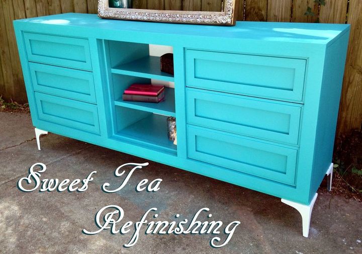 spray it pretty a thomasville steal in teal, painted furniture