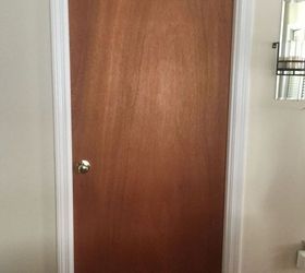ugly slab door transformed with a mid century modern feel, Wood Slab Door
