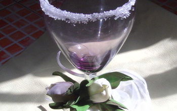 Handmade Flower Decor for a Wedding Glass