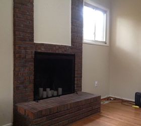 what to do about brick fireplace, The fireplace has a brick bench in front of it that is 5 wide and 14 high