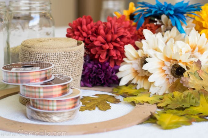 super simple fall centerpiece, crafts, mason jars, seasonal holiday decor