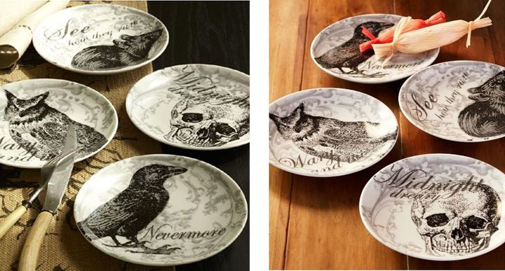 platos de la oscuridad pottery barn inspired halloween plates