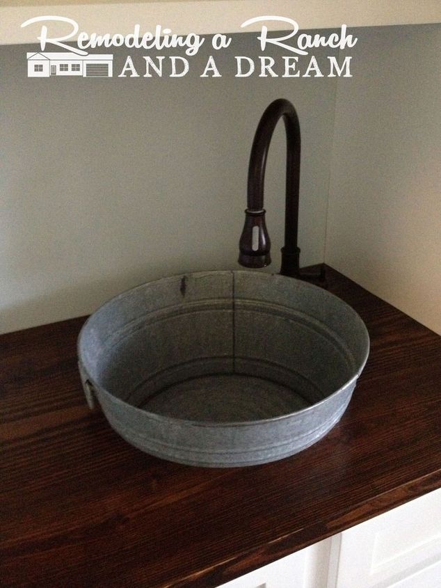 q making a galvanized tub into a sink, bathroom ideas, crafts, diy, how to, repurposing upcycling