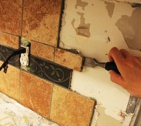 how to remove a kitchen tile backsplash, diy, how to, kitchen backsplash, kitchen design, tiling