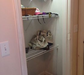closet into mudroom makeover for less than 30, closet, diy, foyer, repurposing upcycling, storage ideas, Embarassing right