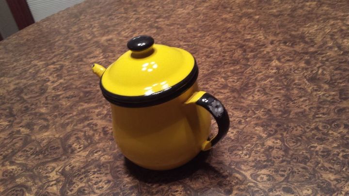 repairing enamelware tea pot