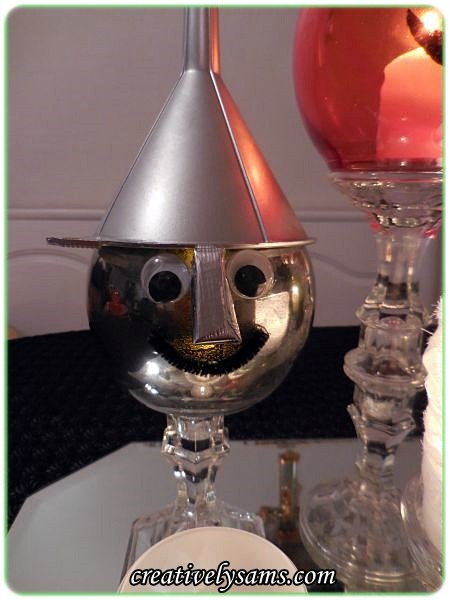 tin man candle holder, crafts, halloween decorations