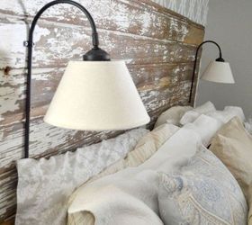 diy headboard sconces, bedroom ideas, diy, lighting, painted furniture, repurposing upcycling, woodworking projects