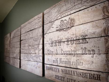 pottery barn inspired new york tiled map diy, crafts, decoupage, diy, home decor, pallet, repurposing upcycling, wall decor