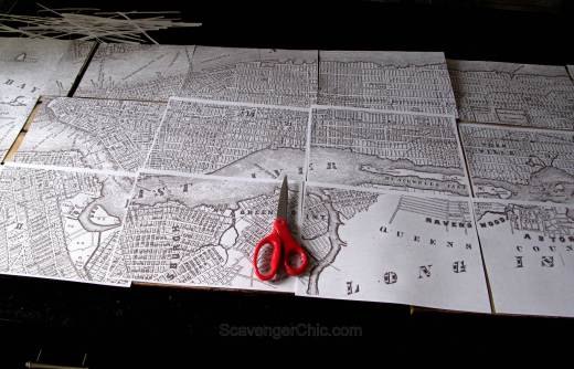 pottery barn inspired new york tiled map diy, crafts, decoupage, diy, home decor, pallet, repurposing upcycling, wall decor