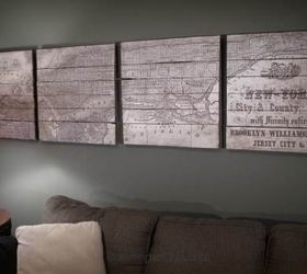 pottery barn inspired new york tiled map diy, crafts, decoupage, diy, home decor, pallet, repurposing upcycling, wall decor