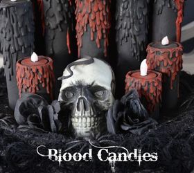 blood candles, crafts, halloween decorations, seasonal holiday decor