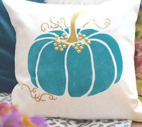 s 15 cute and creepy throw pillow designs you can paint this minute, crafts, halloween decorations, home decor, seasonal holiday decor, Mix in a Little Chic with Studded Gourds