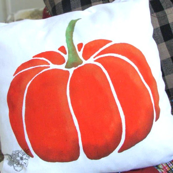 s 15 cute and creepy throw pillow designs you can paint this minute, crafts, halloween decorations, home decor, seasonal holiday decor, Paint a 3D Pumpkin That Jumps off the Pillow