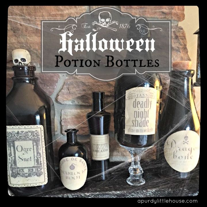 botellas de pocion de halloween