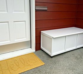 hide outdoor clutter in this diy storage bench, diy, organizing, outdoor furniture, storage ideas, woodworking projects