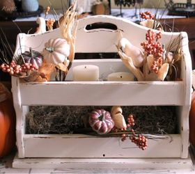 fall centerpiece from a thrift store magazine rack, crafts, seasonal holiday decor