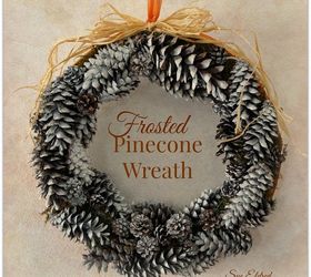 frosted pinecone wreath, crafts, seasonal holiday decor, wreaths