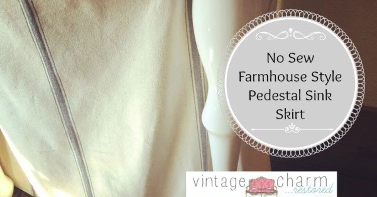 No Sew Farmhouse Pedestal Sink Skirt Hometalk