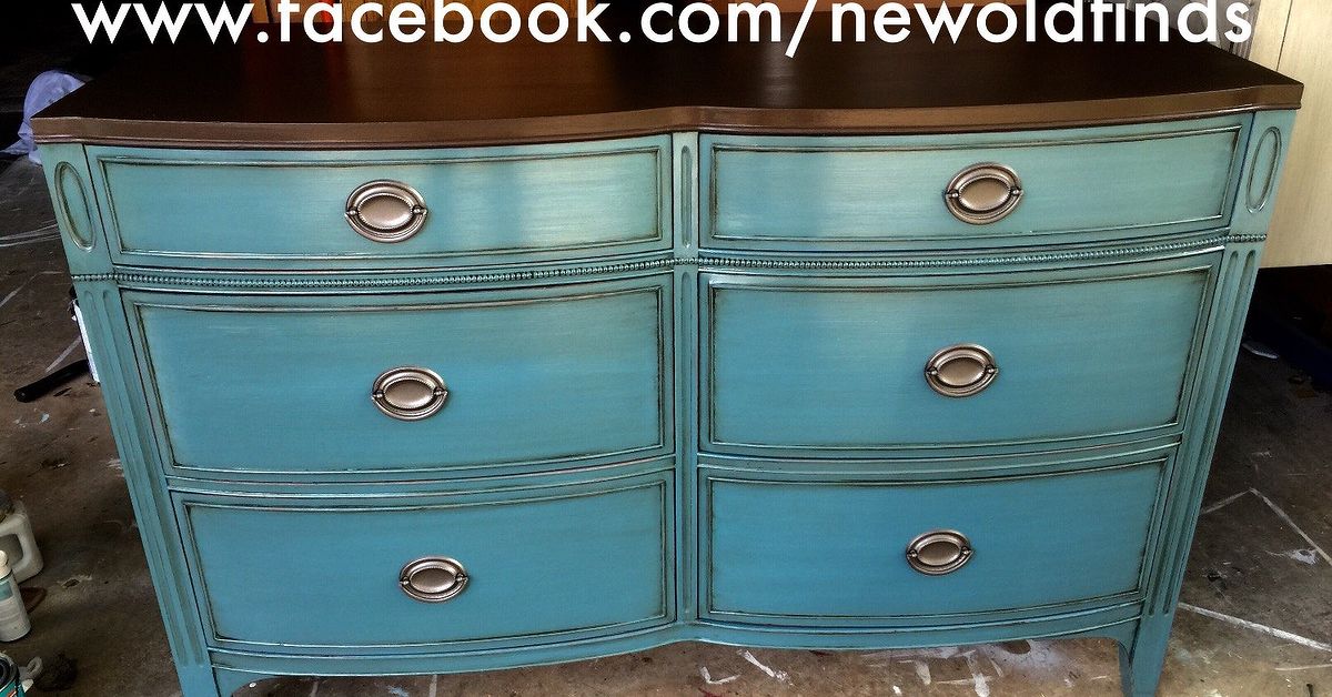 Drexel Duncan Phyfe Style Dresser Makeover Love This Color