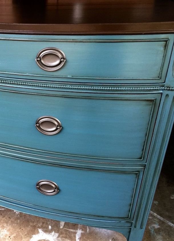 drexel duncan phyfe style dresser makeover love this color, painted furniture