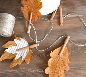 fall banner with book page leaves, crafts, fireplaces mantels, seasonal holiday decor
