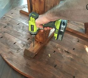diy round trestle dining table, diy, painted furniture, woodworking projects