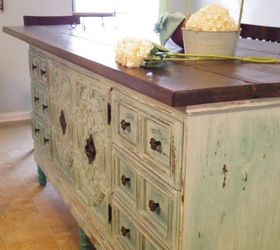 how to turn a dresser into a kitchen island idea, kitchen design, painted furniture