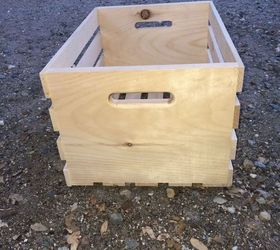 turn inexpensive plain jane crates into fancy decorative crates, crafts, repurposing upcycling, storage ideas, Before Pic Plain Jane Crate